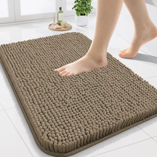 Vista 23 de Arotive Alfombras de baño de felpilla extrasuaves y absorbentes, de 24 x 16 pulgadas, lavables a máquina, parte trasera de goma antideslizante