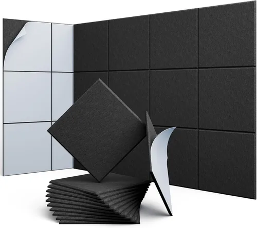 Vista 42 de Paneles hexagonales en forma de A, paquete de 12 paneles acústicos de alta densidad de 12 x 10 x 0.4 pulgadas para mejorar la reducción de ruido