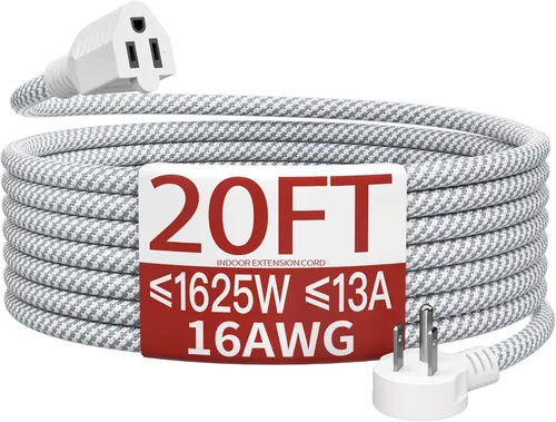 Vista 88 de Cable de extensión corto de 16/3 de 1 pie, cable de extensión negro flexible y duradero, cable de alimentación de 3 clavijas para interiores