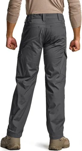 Vista 2 de CQR Men's Flex Ripstop Tactical Pants, Water Resistant Stretch Cargo Pants, Lightweight EDC Hiking Work Pants