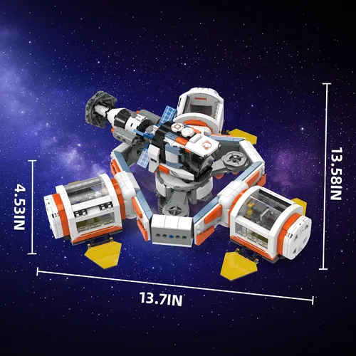 Vista 8 de Juego de construcción de estación espacial modular con 2 minifiguras de Ll005