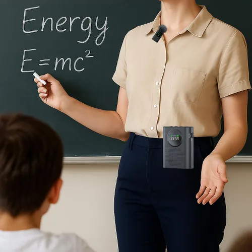 Vista 8 de BSONE Amplificador de voz con micrófono inalámbrico para profesores - Sistema PA portátil Bluetooth con clip con micrófono de solapa y altavoz