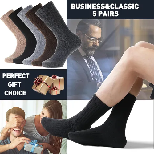 Vista 6 de Calcetines EBMORE de lana merino, para hombre, para invierno, térmicos, gruesos, pesados, suaves, acogedores para clima frío