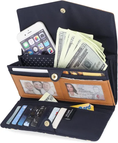 Vista 2 de Nautica Money Manager RFID - Organizador de cartera para mujer Anchor Aweigh