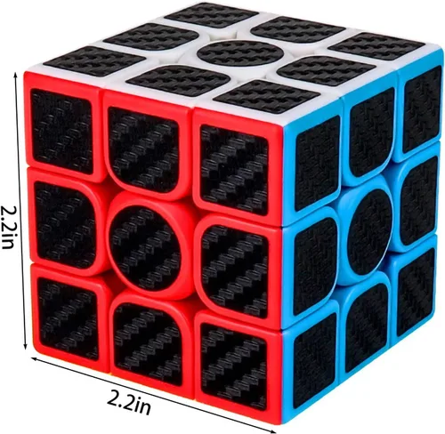 Vista 4 de Pegatinas de fibra de carbono Professional Speed Magic Cube 3x3, color negro