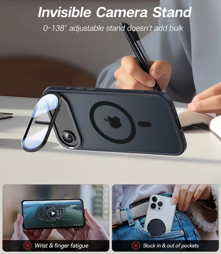 Vista 3 de VOFATA [Protección Completa Mejorada de la Cámara] para Funda iPhone Air con Cubierta de Cámara con Soporte [Compatible con MagSafe][Protección