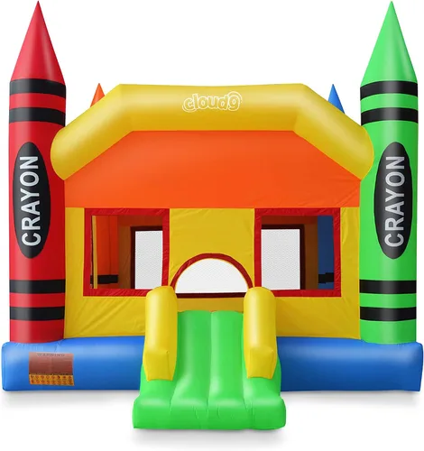 Vista 2 de Cloud 9 Crayon - Casa de rebote con soplador - Gorila inflable grande para niños con tobogán