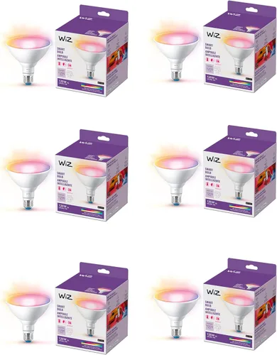 Vista 8 de Bombilla LED inteligente de color WiZ Connected de 120W PAR38 - Se conecta a tu Wi-Fi - Bombilla inteligente E26 - Controla con voz o aplicación +