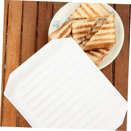 Vista 3 de SHOWERORO Bandeja para hornear tocino para microondas con protector de salpicaduras, bandeja de cocción para tocino crujiente para uso doméstico