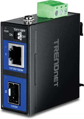 Vista 9 de TRENDnet Hardened Industrial 100Base-FX Convertidor de fibra SC multimodo (1.2 mi, 1.2 millas), carcasa clasificada IP40, TI-F10SC, negro