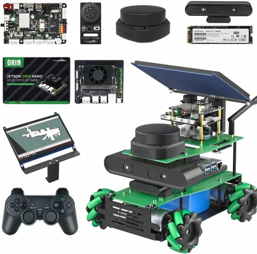Vista 23 de Yahboom Robot AI Python Programa ROS2 Robot con RPi 5 8GB Powered Robot Educativo AI Módulo de voz Mapeo Navegación 360° Movimiento