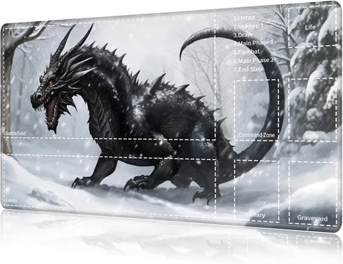Vista 13 de Tapete de juego para MTG Card Playmat con zona, tapete de juego para MTG TCG de 24 x 14 pulgadas, tapete de juego antideslizante para tablero