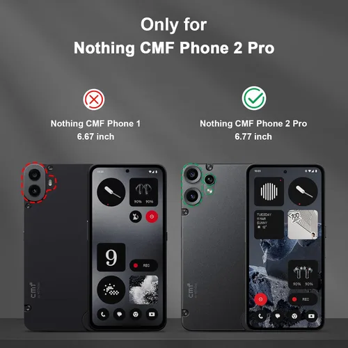Vista 6 de Funda para Nothing CMF Phone 2 Pro, funda de teléfono a prueba de golpes, de grado militar, funda personalizada resistente con soporte de metal