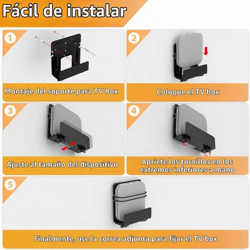 Vista 4 de Soporte de caja de cable, soporte para módem, soporte de pared ajustable
