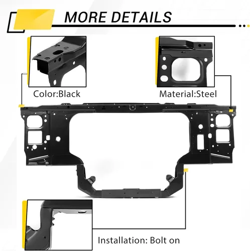 Vista 4 de KUAFU Soporte para Radiador Compatible con Ford F250 F350 F Super Duty 7.3 Diesel de 1992-1998 Reemplazo para FO1225249 F4TZ16138A de Acero