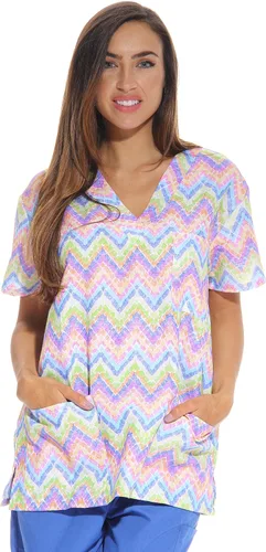 Vista 39 de Just Love - Tops de trabajo festivos para mujer Aqua - Luna y estrellas