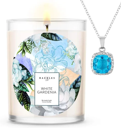 Vista 14 de Baubles Vela Premium Perfumada de Bambú y Joyería con Colgante Sorpresa en el Interior Vela Grande de 18 oz Hecha en EE.UU. Libre de Parafina