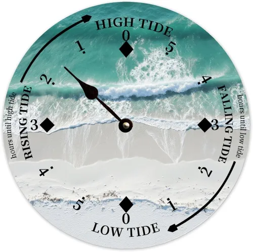 Vista 29 de Tide Clock for Wall Myrtle Beach Time Coastal Clocks Beach Navy-3
