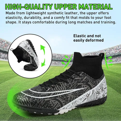 Vista 3 de RDGO Tacos de fútbol para hombre y mujer, zapatos de fútbol para interiores y exteriores