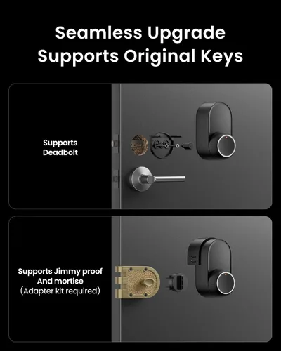Vista 10 de Smart Lock Ultra con teclado, cerradura de puerta de huellas dactilares, control remoto de aplicación, cerrojo de teclado WiFi integrado, desbloqueo