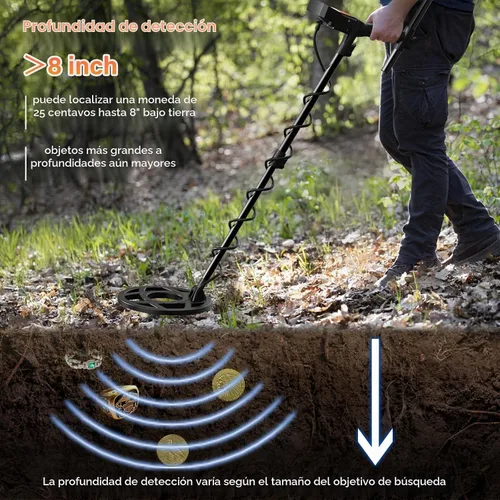Vista 5 de OMMO Detector de metales para adultos, resistente al agua, oro y buscador Naranja