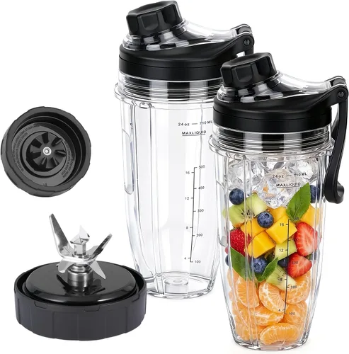 Vista 9 de [Nuevo Modelo] Cuchilla de Repuesto para Licuadora y Accesorios de Vaso de 24 Onzas, Solo Compatible con Nutri Ninja SS150, SS151, SS300, SS350