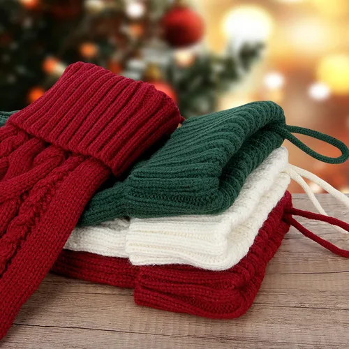 Vista 7 de Christmas Stockings, 18 Inches Knit Christmas Stockings Xmas Hanging Stockings for Family Christmas Decorations