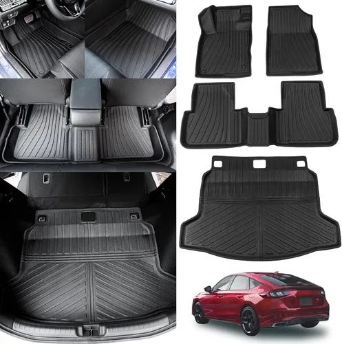 Vista 7 de Alfombrilla de carga compatible con Honda Civic Hatchback 2022-2025 2026, forro de carga de elastómero termoplástico, protector de cubierta