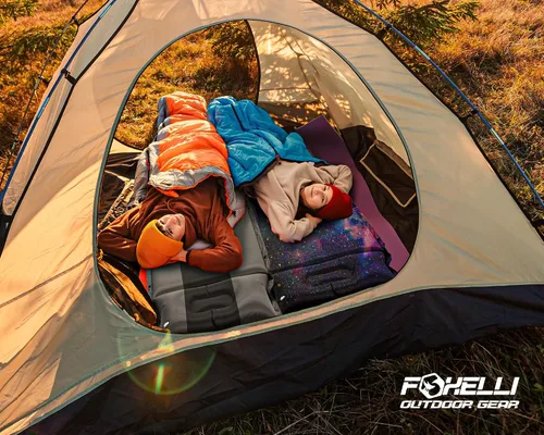 Vista 6 de Foxelli Almohadilla de dormir autoinflable para campamento, mochileros, senderismo, espuma aislada, ligera, colchón inflable de campamento