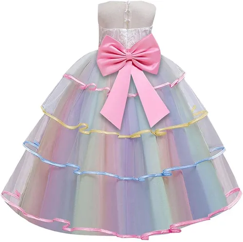 Vista 5 de MYRISAM Unicorn Costume Princess Birthday Bowknot Long Tulle Fancy Dress Pageant Christmas Party Halloween Carnival Outfits