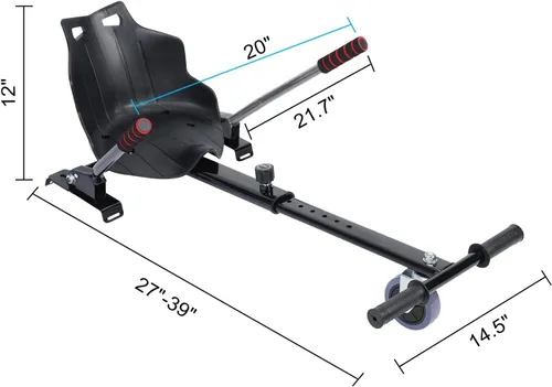 Vista 7 de Hoverboard - Accesorio de asiento de kart para scooter de equilibrio automático de 6.5 pulgadas, 8 pulgadas, 10 pulgadas, longitud de marco