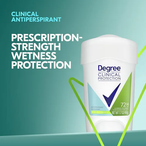 Vista 4 de Degree desodorante y antitranspirante con protección clínica, para ducha de 1.7 oz, conector (Stress Control), 1.7 onza