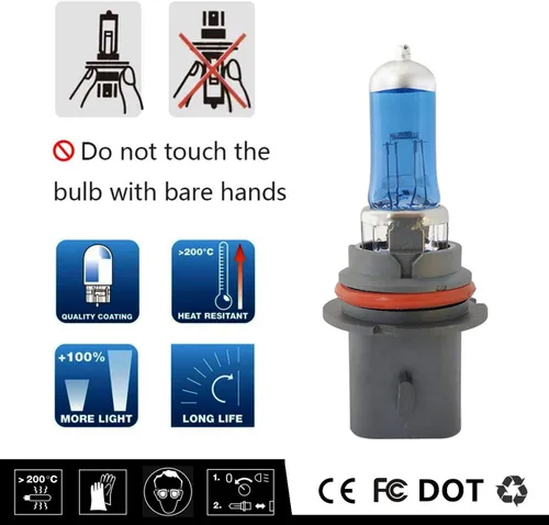 Vista 4 de 9004/HB1 - foco halógeno para faros delanteros HB1, 12 V, 65/45 W, 5000 K, luz blanca brillante tipo diamante, focos para faros, vida útil