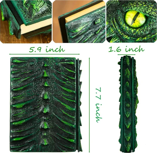 Vista 2 de Diario 3D en relieve de ojo de dragón en relieve, cuaderno grabado de resina, cuaderno Dnd para los amantes de los dragones, papel en blanco, bloc