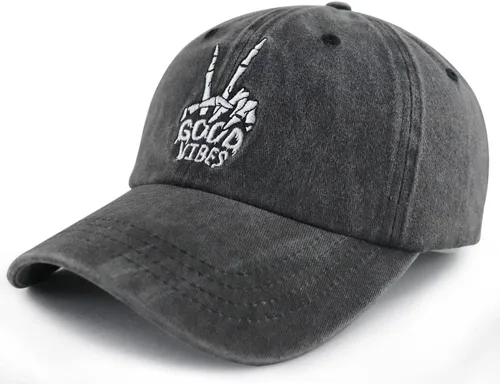 Vista 2 de Skeleton Hand Hat for Men Women, Funny Adjustable Cottom Embroidered Skull Finger Baseball Cap