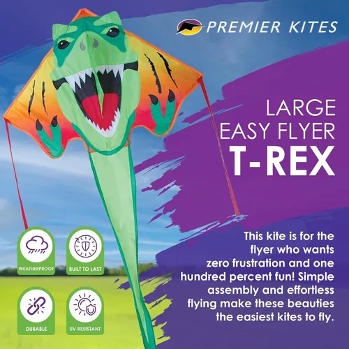 Vista 2 de Premier Kites Large Easy Flyer Animal Kingdom Kite Complete Set – Easy to Fly Single Line Kite with 300 ft Flying Line Included, Durable Lightweight