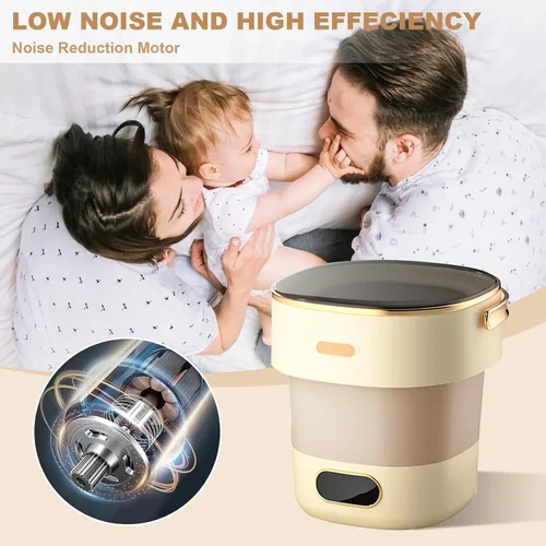 Vista 6 de Mini lavadora, pequeña lavadora compacta con 3 modos, máquina de lavandería inteligente completamente automática para apartamentos, camping