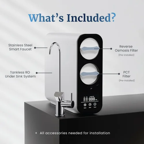 Vista 5 de Mist - Filtro de agua de ósmosis inversa, filtración de agua debajo del fregadero, sistema de ósmosis inversa sin tanque, 2:1 puro para drenar