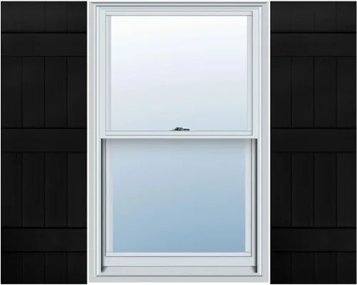 Vista 36 de Mid America Board and Batten - Persiana estándar de vinilo con 3 tablas espaciadas de 12 pulgadas (1 par) - 12 x 55 002 negro