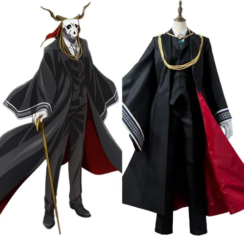 Vista 5 de The Antiguo Magus Bride Elias Ainsworth Cosplay traje negro conjunto completo