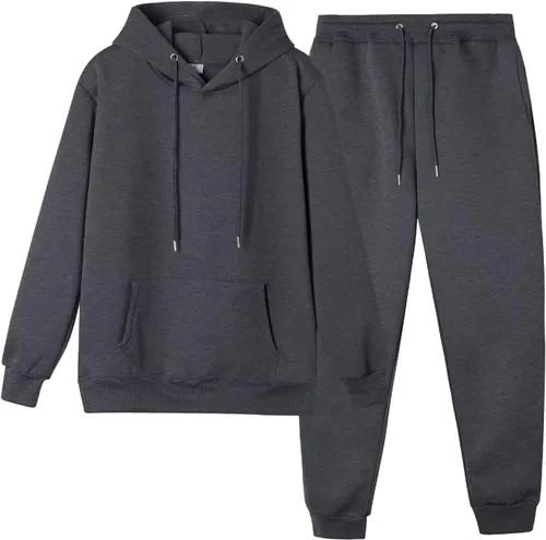Vista 12 de CHAIRAY Conjunto deportivo unisex de 2 piezas con capucha para mujer 01Albaricoque