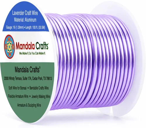 Vista 145 de Mandala Crafts - Alambre de aluminio anodizado de calibre 22 para hacer joyas - 137.2 m de alambre flexible surtido y coloreado - Doble para bonsái