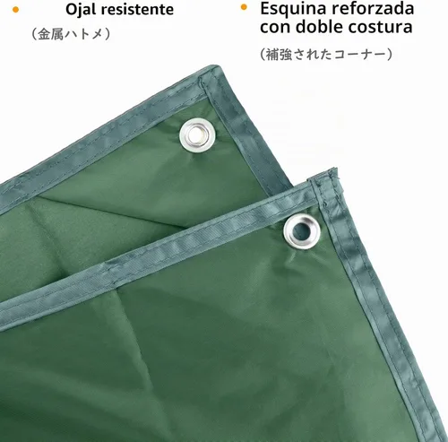 Vista 3 de TRIWONDER Hamaca para lluvia, mosca, lona impermeable, tienda de campaña, huella, tela de suelo, para mochileros, refugio de campamento