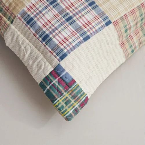 Vista 6 de Hailea Juego de edredón a cuadros beige tamaño matrimonial/queen, colcha ligera reversible rústica con funda suave para todas las estaciones, 1