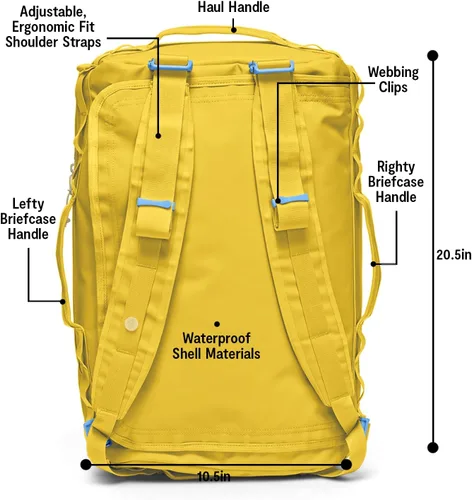 Vista 5 de Baboon to the Moon Go-Bag Small 40L - Correas desmontables, bolsa de lona pequeña para viajes, bolsa de gimnasio para mujeres, bolsa de viaje
