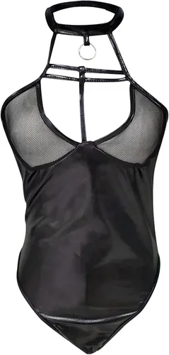 Vista 3 de Conjunto de 2 piezas de lencería sexy para mujer, con estampado de leopardo, brasier sexy, tanga para juego travieso, babydoll de peluche, pijama