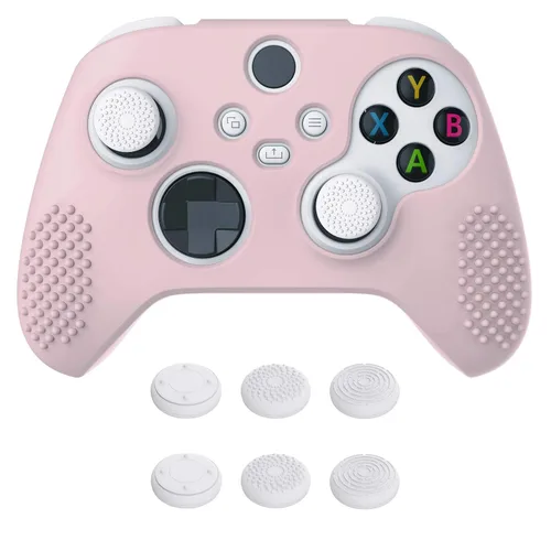 Vista 24 de eXtremeRate PlayVital Aqua Green 3D Studded Edition Anti-slip Silicone Cover Skin for Xbox Series X/S Controller, Soft Rubber Case Protector for