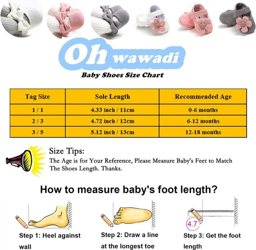 Vista 3 de Ohwawadi - Calcetines de forro polar para bebé o niña, suaves y calientes, botas o zapatos para bebés recién nacidos, con estilos de dibujos