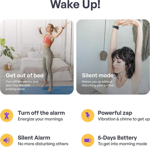 Vista 4 de Pavlok Shock Clock 2 Reloj despertador silencioso Ideal para durmientes pesados Favorito de las parejas Levántate a tiempo Alarma