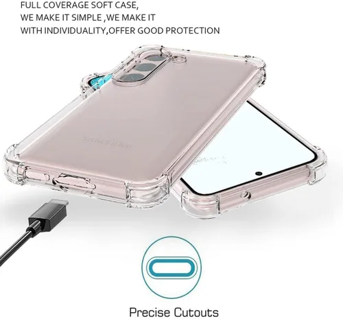 Vista 5 de Samsung Galaxy S23 - Funda protectora de goma TPU flexible de absorción de golpes para Galaxy S23, funda transparente de 6.1 pulgadas